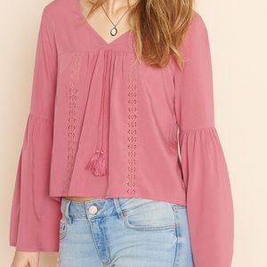long sleeve peasant top